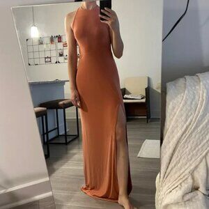 Missguided Brand Silky Slit Maxi Dress, Size 6